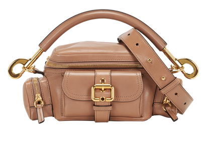 Small Camera Tote, &pound;850, Handbags, Beige, Leather, Front view